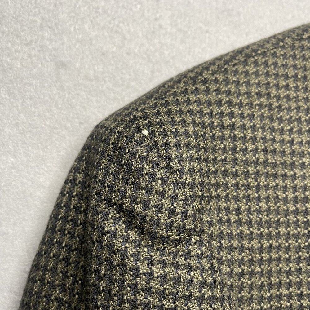 Gianfranco Ruffini Mens Houndstooth Lambswool Blazer S 38 Plaid Green - Picture 2 of 10